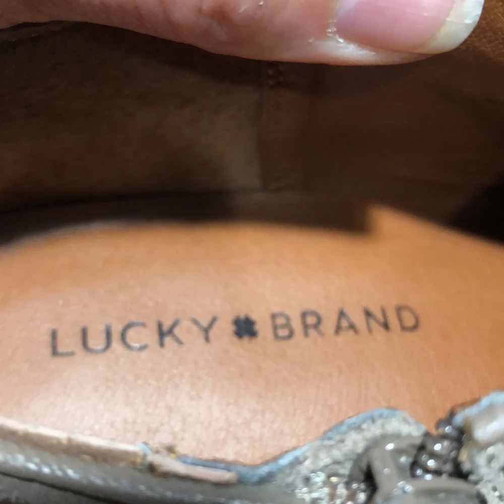 LUCKY BRAND | Women’s Taupe Faithly Suede Almond Toe Ankle Boot Booties size 8 - Picture 8 of 12